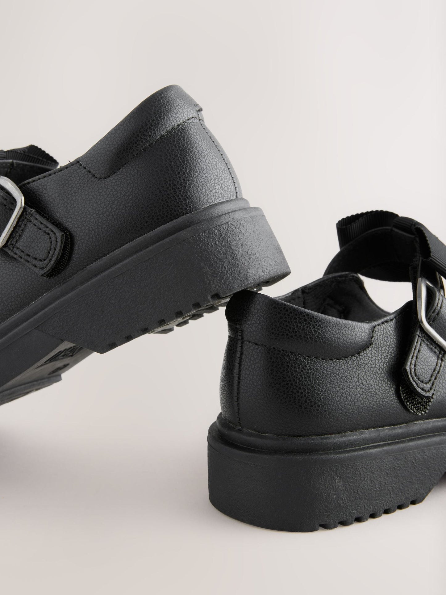Black Matt Wide Fit (G) Bow Chunky Mary Jane School Shoes image 3