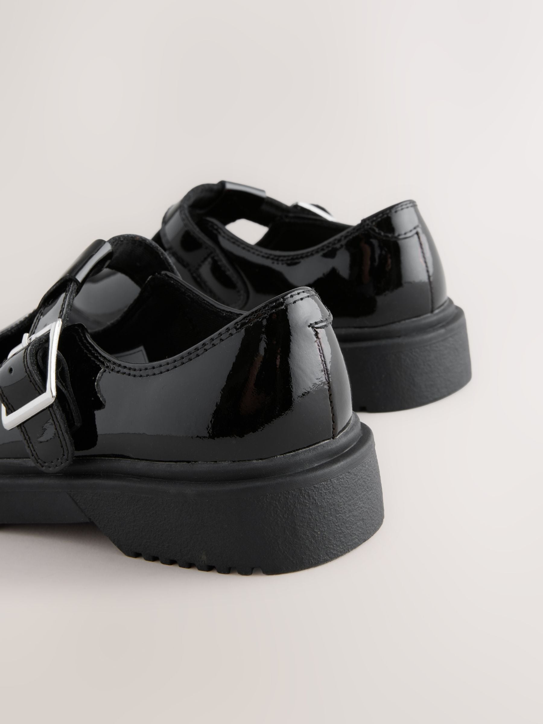 Black Chunky T-Bar School Shoes image 5