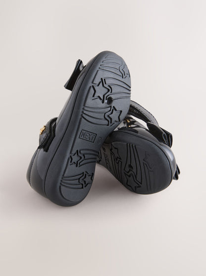 Black Patent Wide Fit (G) Bow Mary Jane School Shoes image 6