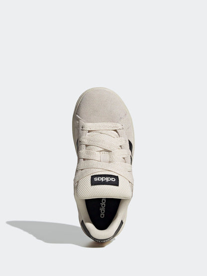 adidas Grey/Black Grand Court 00s Suede Lace Kids Trainers image 5
