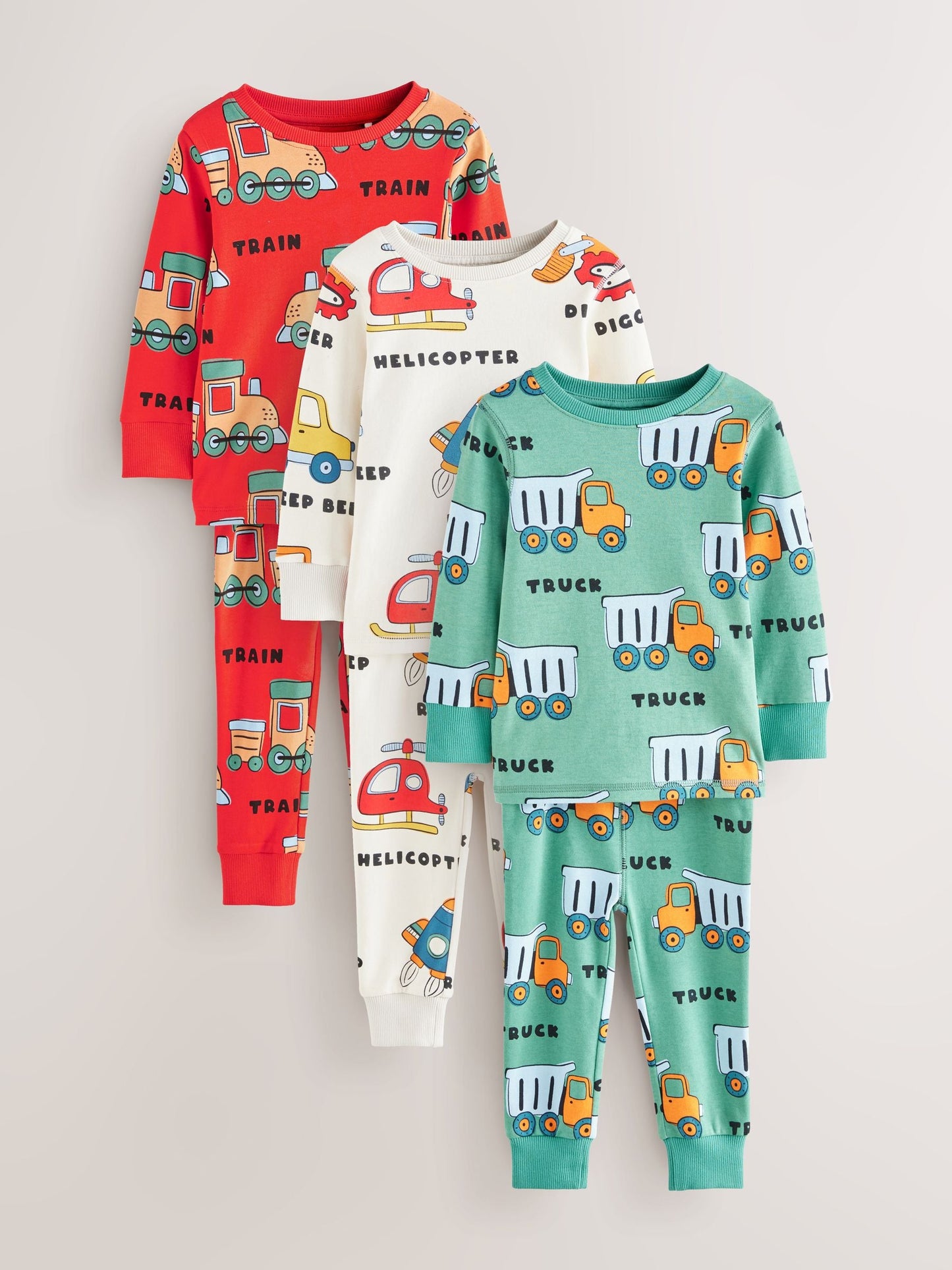 Multi Mini Snuggle Pyjamas 3 Pack (9mths-10yrs)
