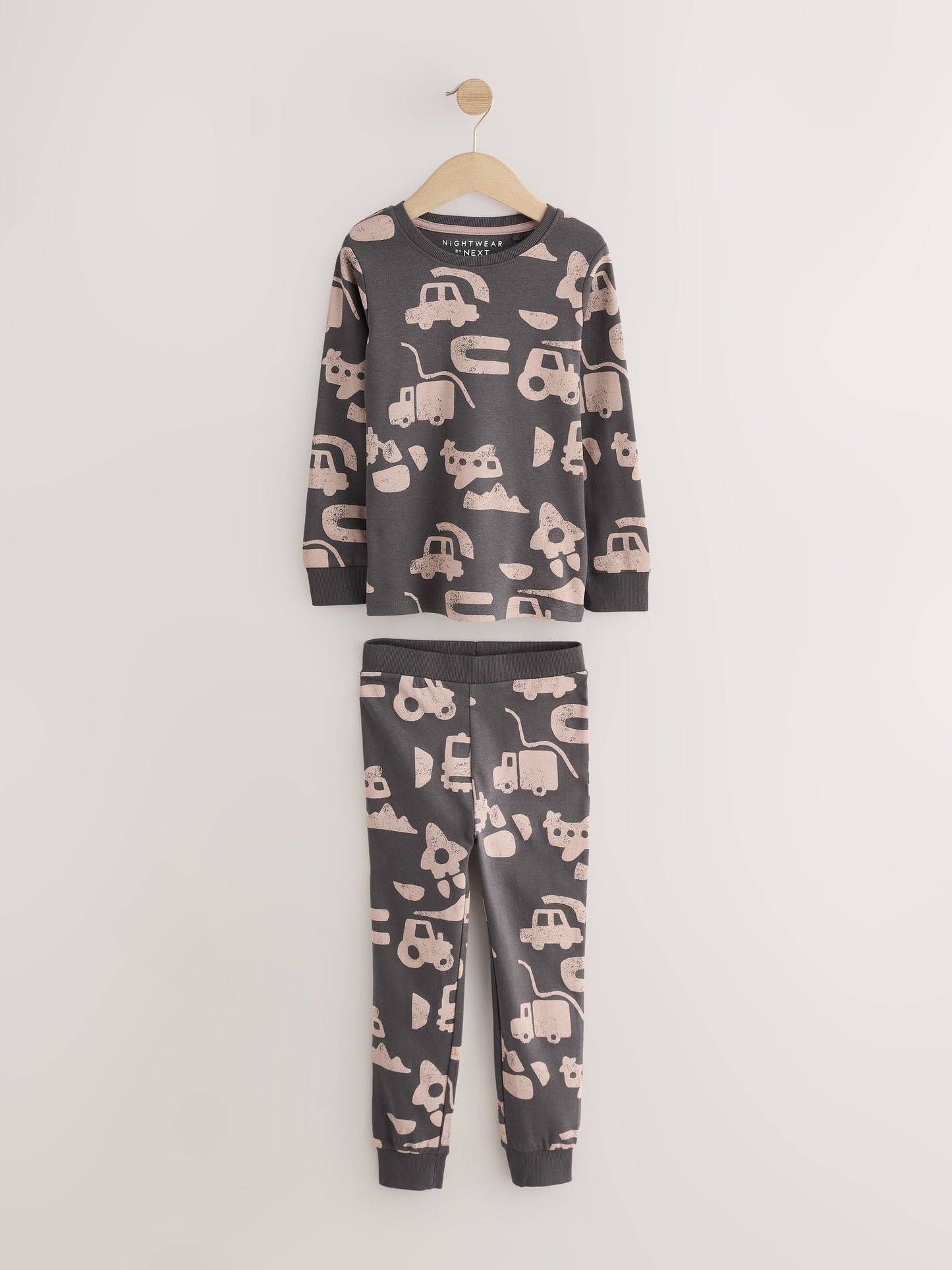 Brown/Cream Transport Mini Snuggle Pyjamas 3 Pack (9mths-10yrs) image 5
