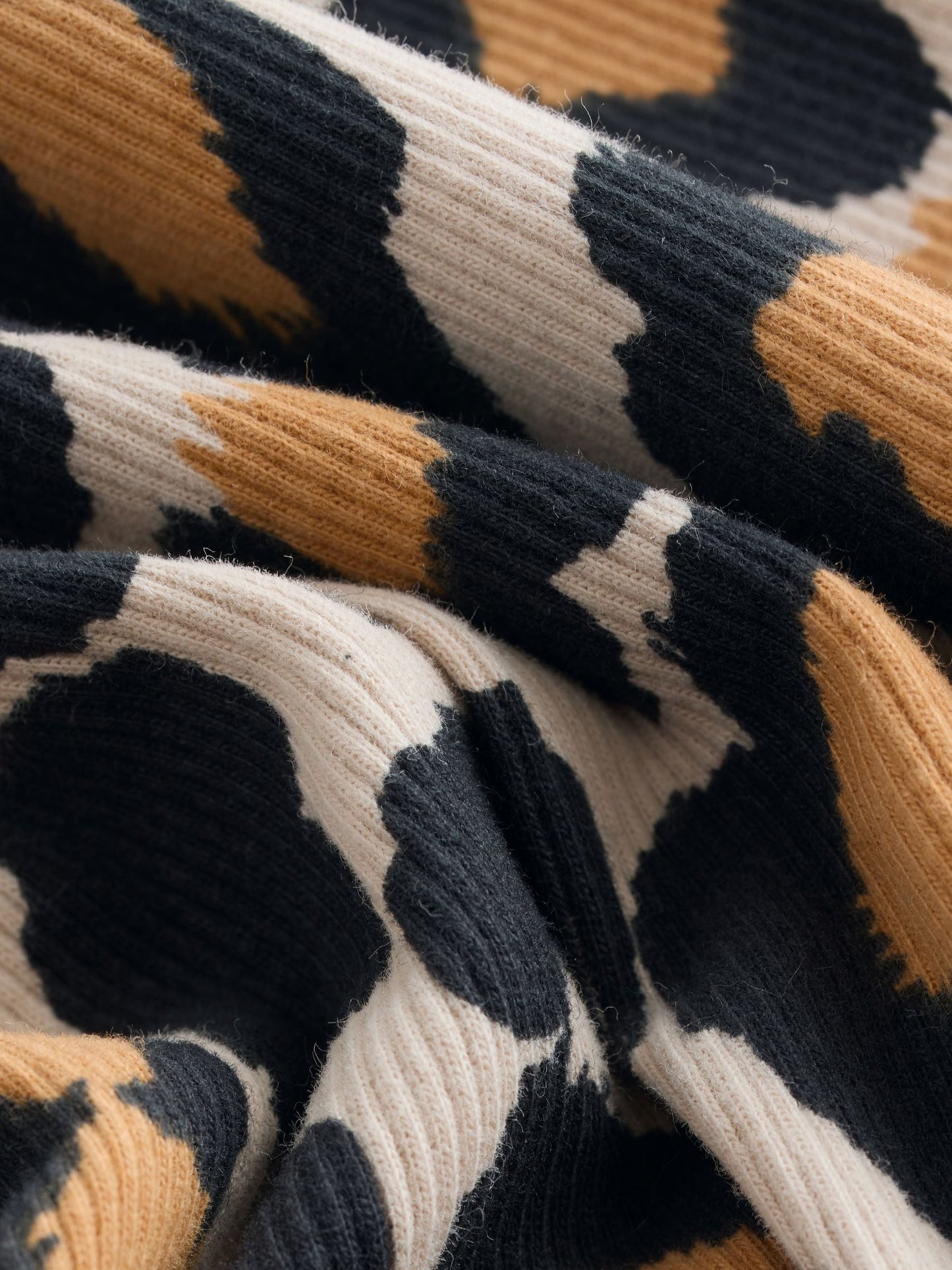 Animal Print Long Sleeve Ribbed Dress (3mths-7yrs)