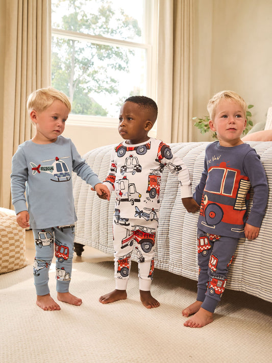 Red/Blue Emergency Vehicle Snuggle Pyjamas 3 Pack (9mths-10yrs) - image 1