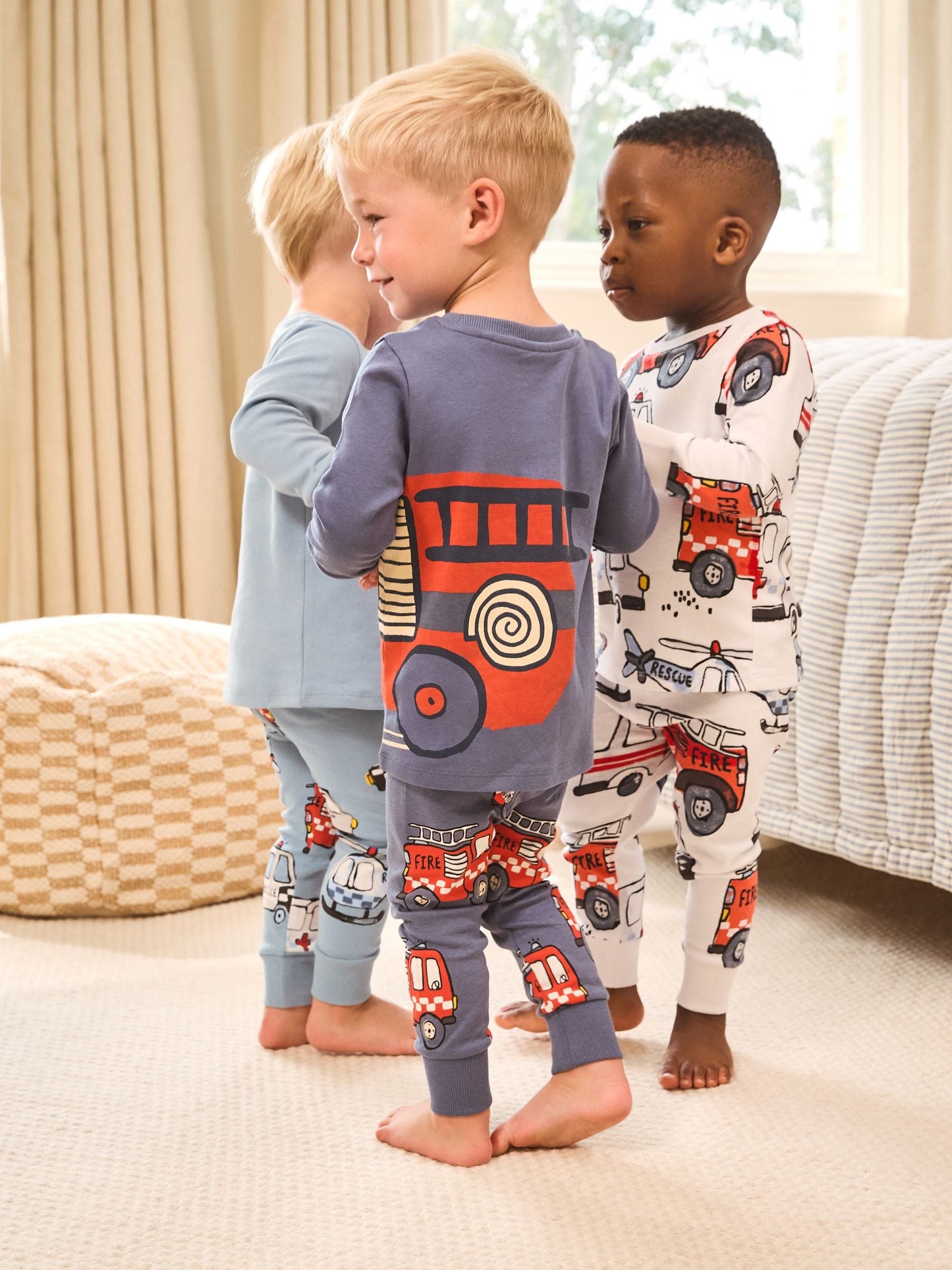 Red/Blue Emergency Vehicle Mini Snuggle Pyjamas 3 Pack (9mths-10yrs)