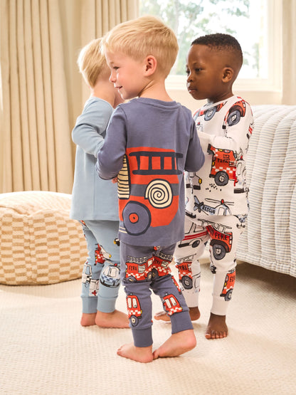Red/Blue Emergency Vehicle Mini Snuggle Pyjamas 3 Pack (9mths-10yrs)