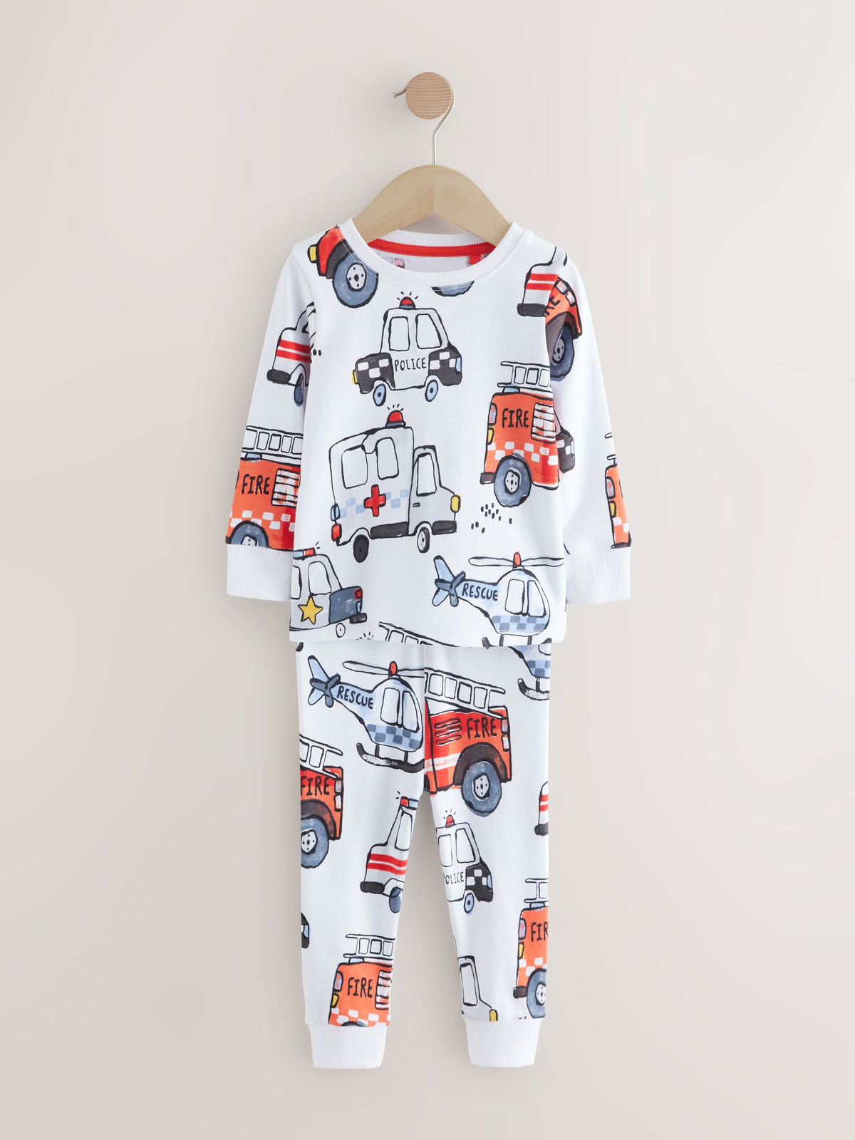 Red/Blue Emergency Vehicle Snuggle Pyjamas 3 Pack (9mths-10yrs) - image 7