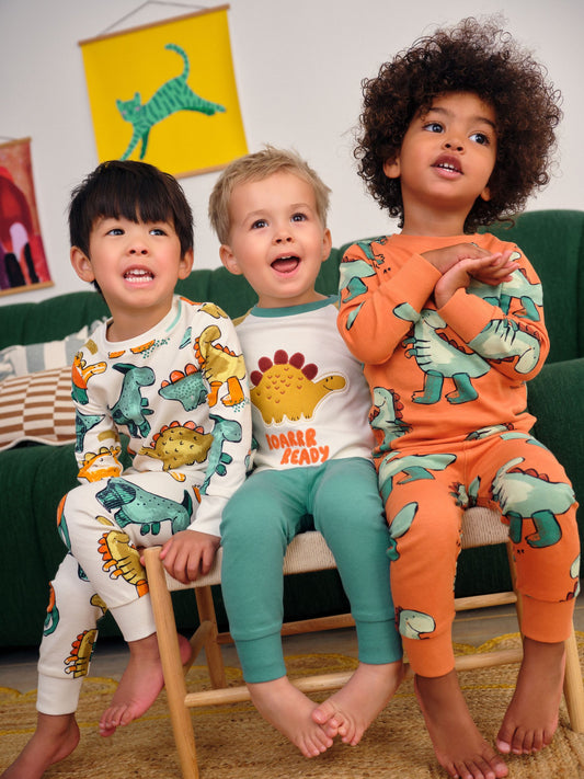 Multi Dino Snuggle Pyjamas 3 Pack (9mths-8yrs) image 1