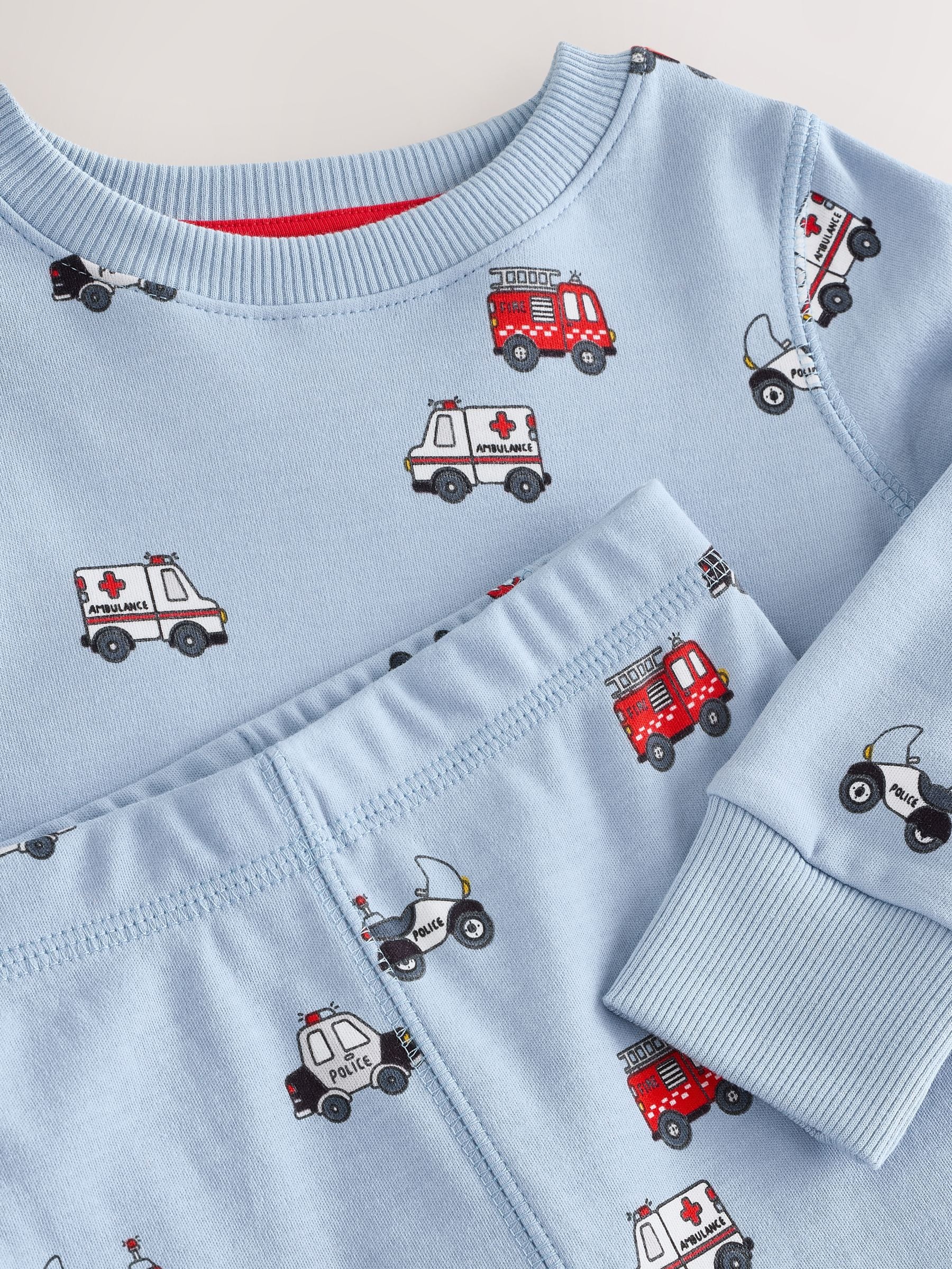 Dark Red/Blue Emergency Vehicle Mini Snuggle Pyjamas 3 Pack (9mths-10yrs) image 7