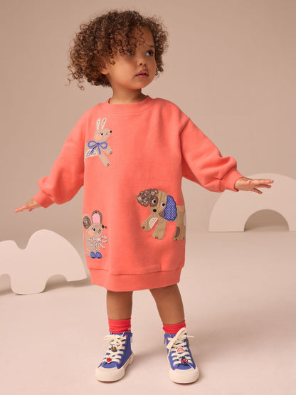 Red Character Relaxed Sweat Dress (3mths-7yrs)
