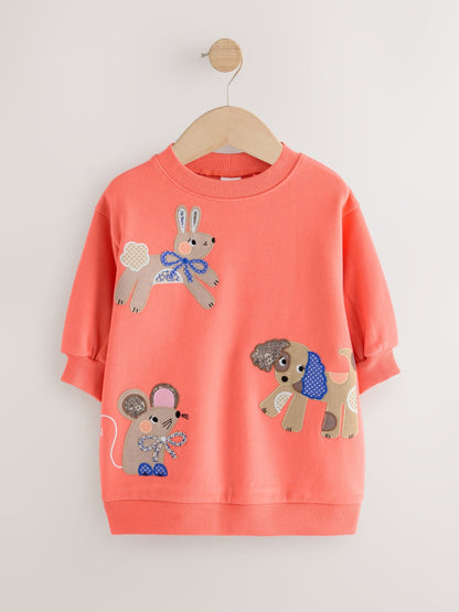 Red Character Relaxed Sweat Dress (3mths-7yrs)