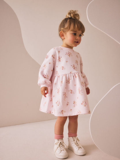 Cream Floral Sweat Dress (3mths-7yrs)