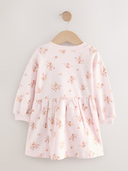 Cream Floral Sweat Dress (3mths-7yrs)