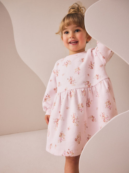 Cream Floral Sweat Dress (3mths-7yrs)