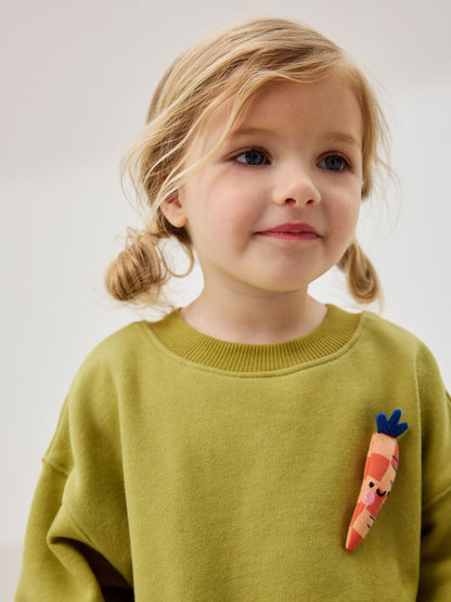 Green Carrot Mesh Skirt Sweat Dress (3mths-7yrs)