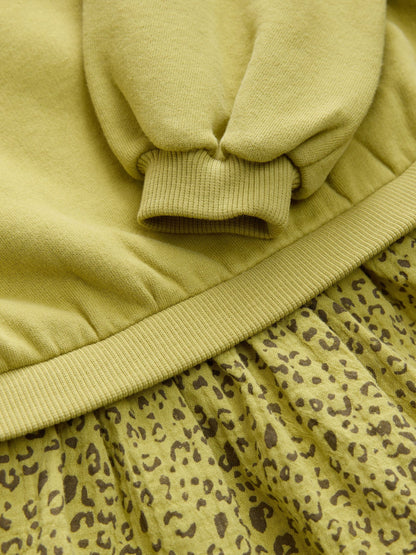 Green Carrot Mesh Skirt Sweat Dress (3mths-7yrs)