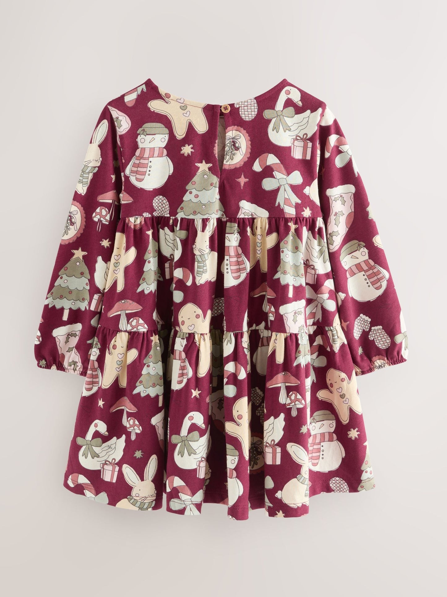 Red Christmas Long Sleeve Tiered Dress (3mths-7yrs)