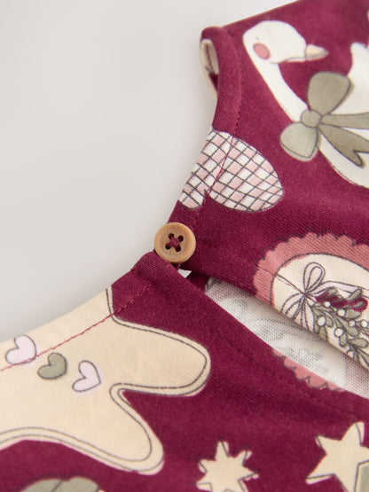 Red Christmas Long Sleeve Tiered Dress (3mths-7yrs)