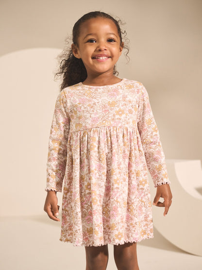 Floral Long Sleeve Ribbed Dress (3mths-7yrs) image 1