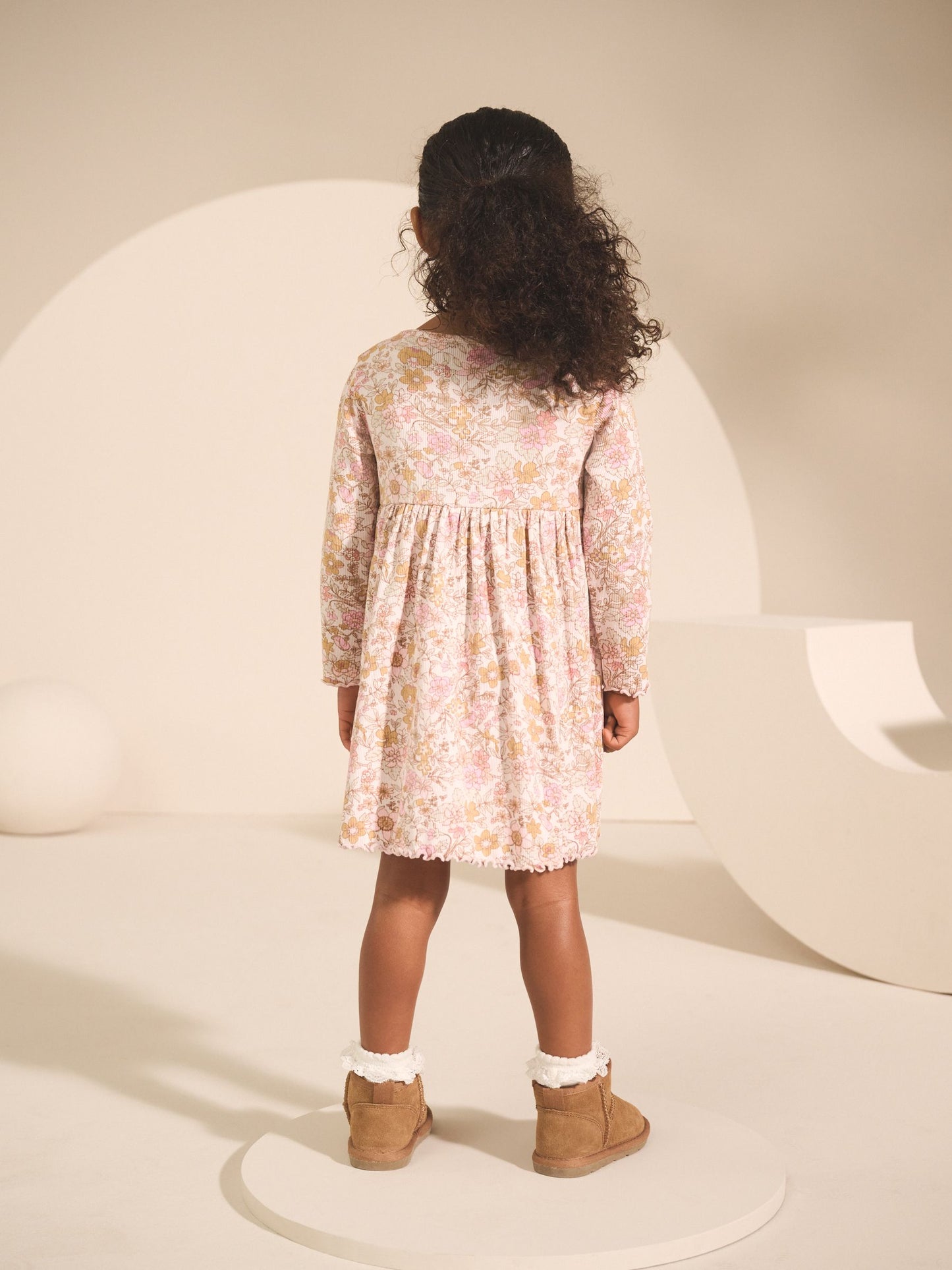 Floral Long Sleeve Ribbed Dress (3mths-7yrs) image 2