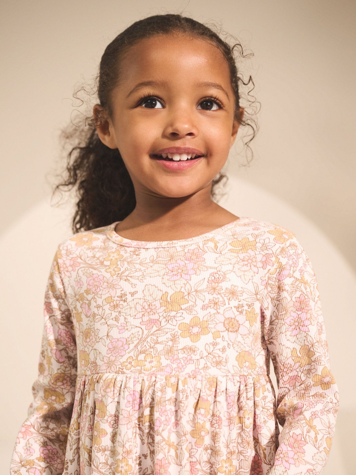 Floral Long Sleeve Ribbed Dress (3mths-7yrs) image 4