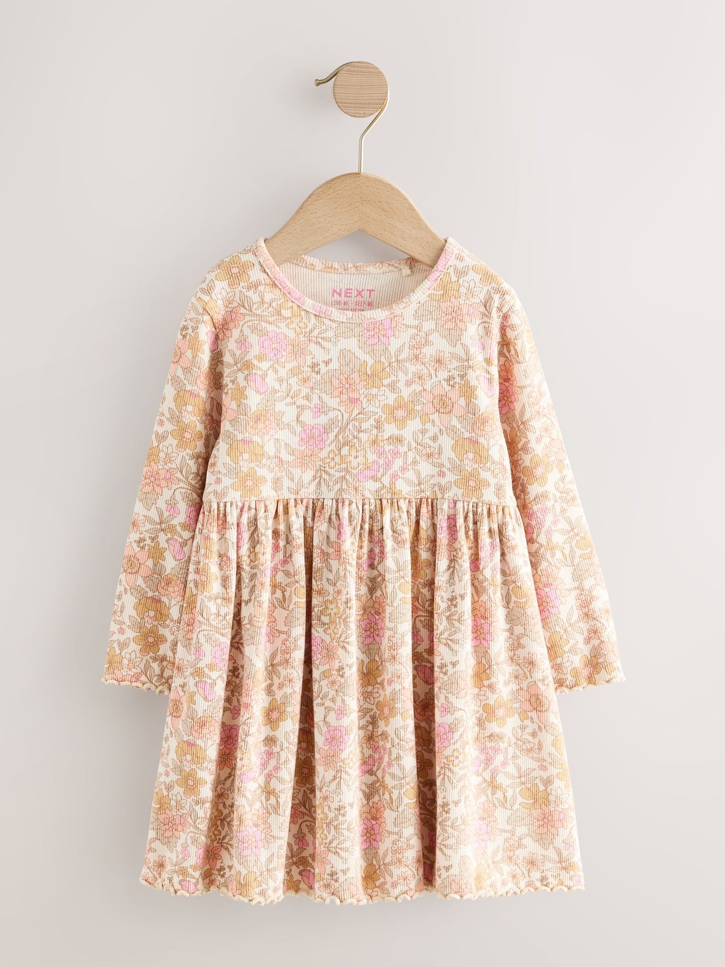Floral Long Sleeve Ribbed Dress (3mths-7yrs) image 5