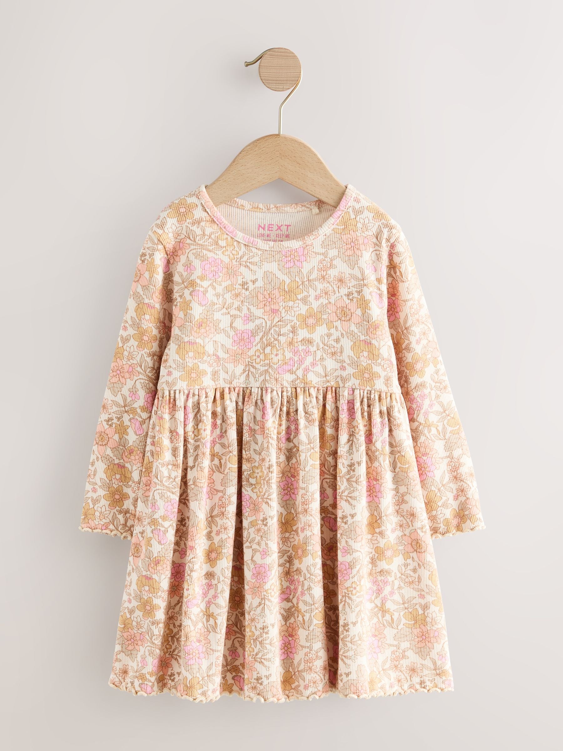 Floral Long Sleeve Ribbed Dress (3mths-7yrs) image 5