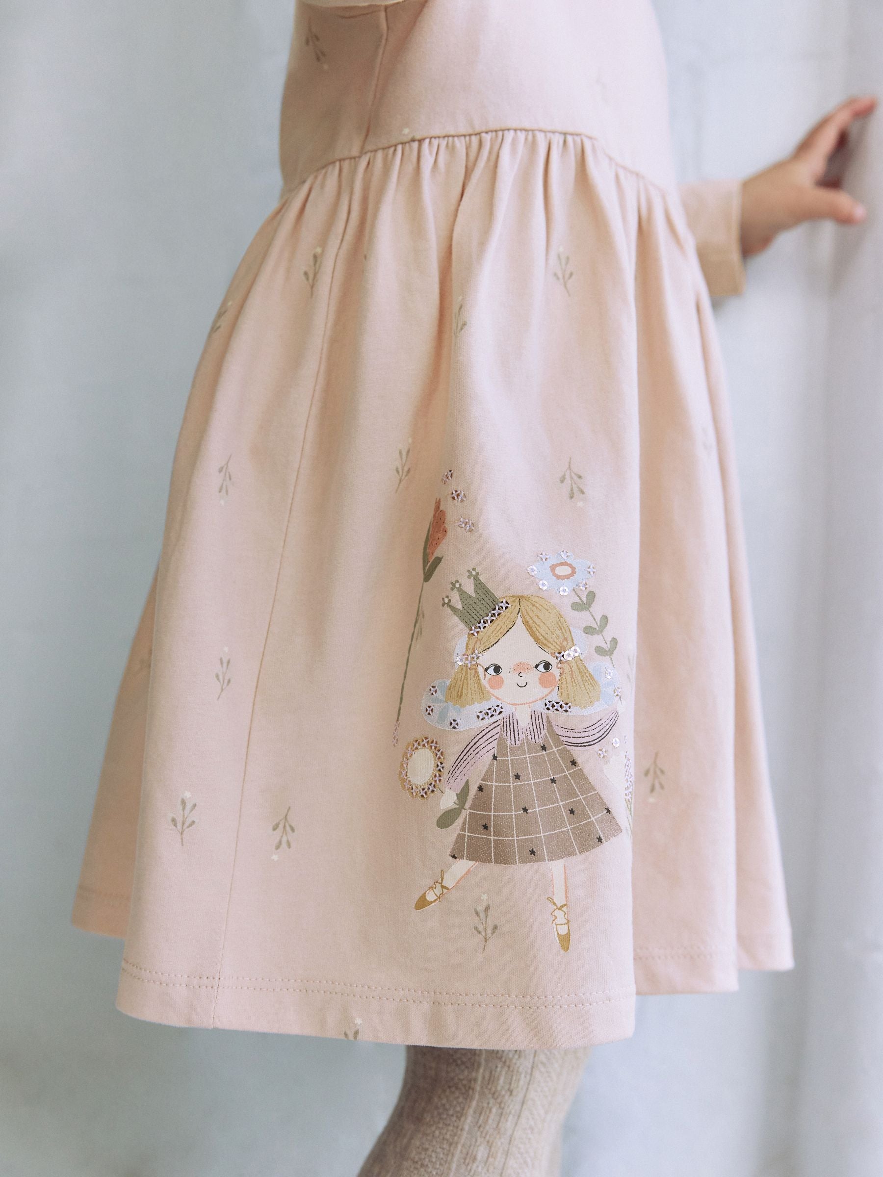 Pink Fairy Long Sleeve Embellished Dress (3mths-7yrs) image 4