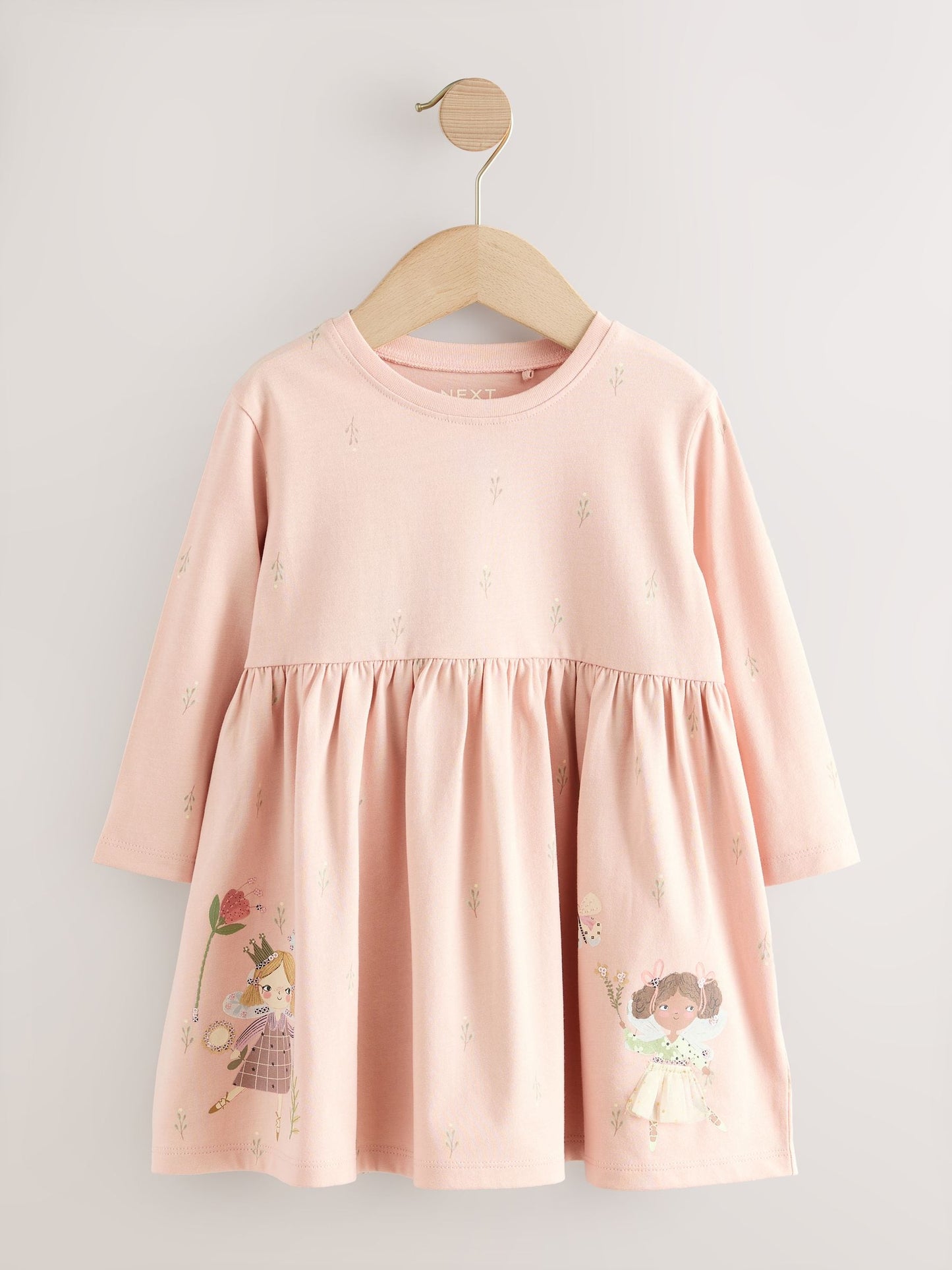 Pink Fairy Long Sleeve Embellished Dress (3mths-7yrs)