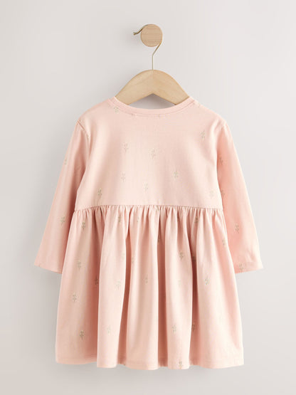 Pink Fairy Long Sleeve Embellished Dress (3mths-7yrs)