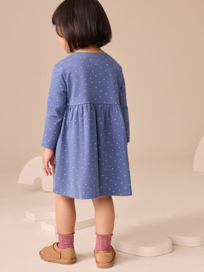 Blue Guinea Pig Long Sleeve Embellished Dress (3mths-7yrs)