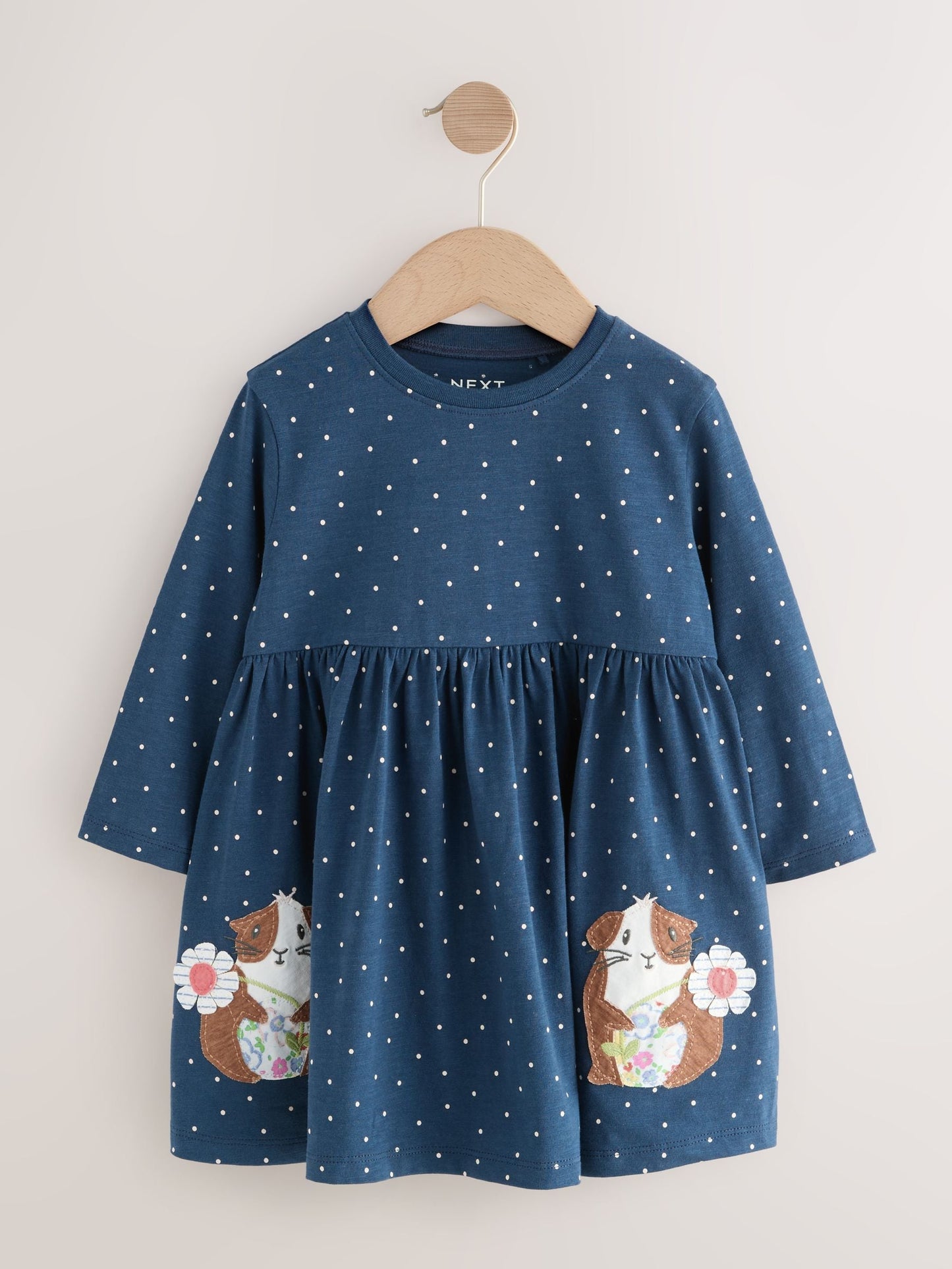 Blue Guinea Pig Long Sleeve Embellished Dress (3mths-7yrs)