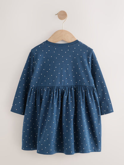 Blue Guinea Pig Long Sleeve Embellished Dress (3mths-7yrs)