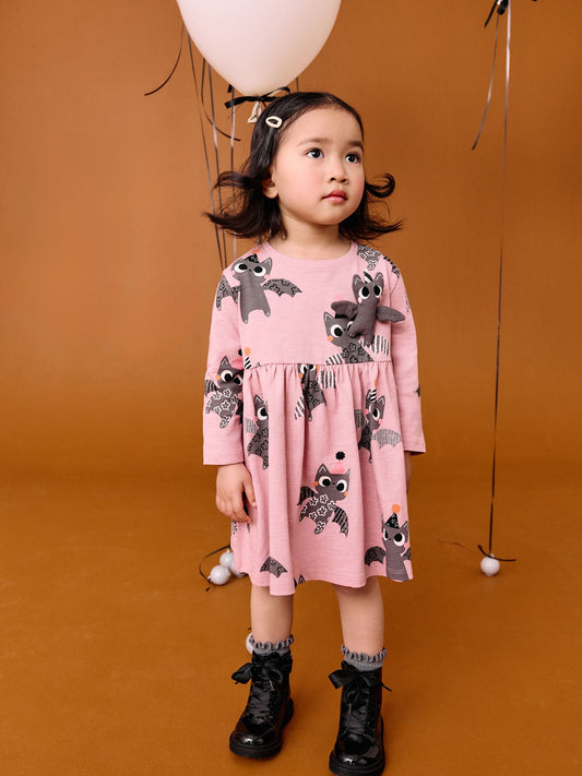 Pink Halloween Long Sleeve Embellished Dress (3mths-7yrs)