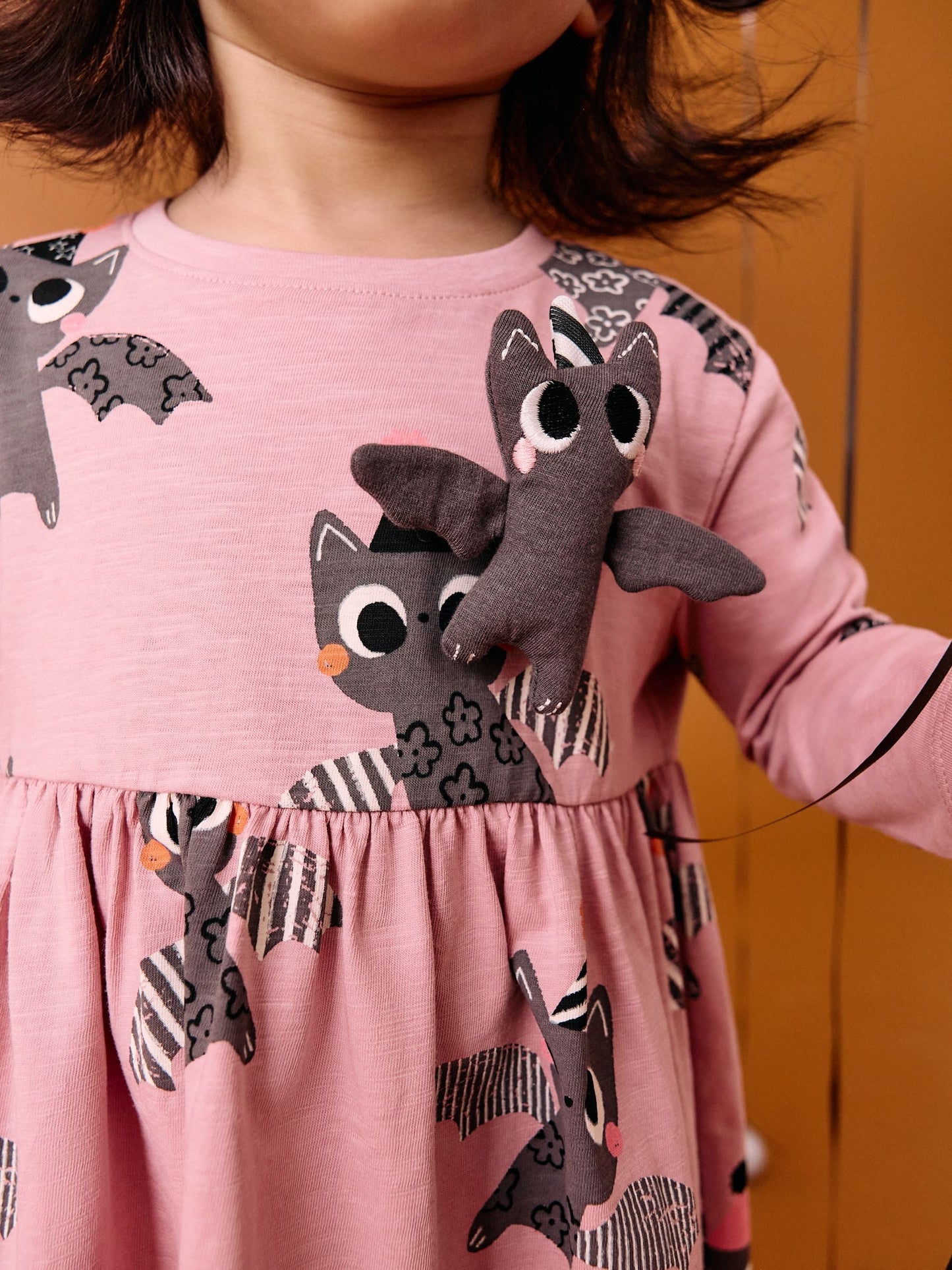 Pink Halloween Long Sleeve Embellished Dress (3mths-7yrs)
