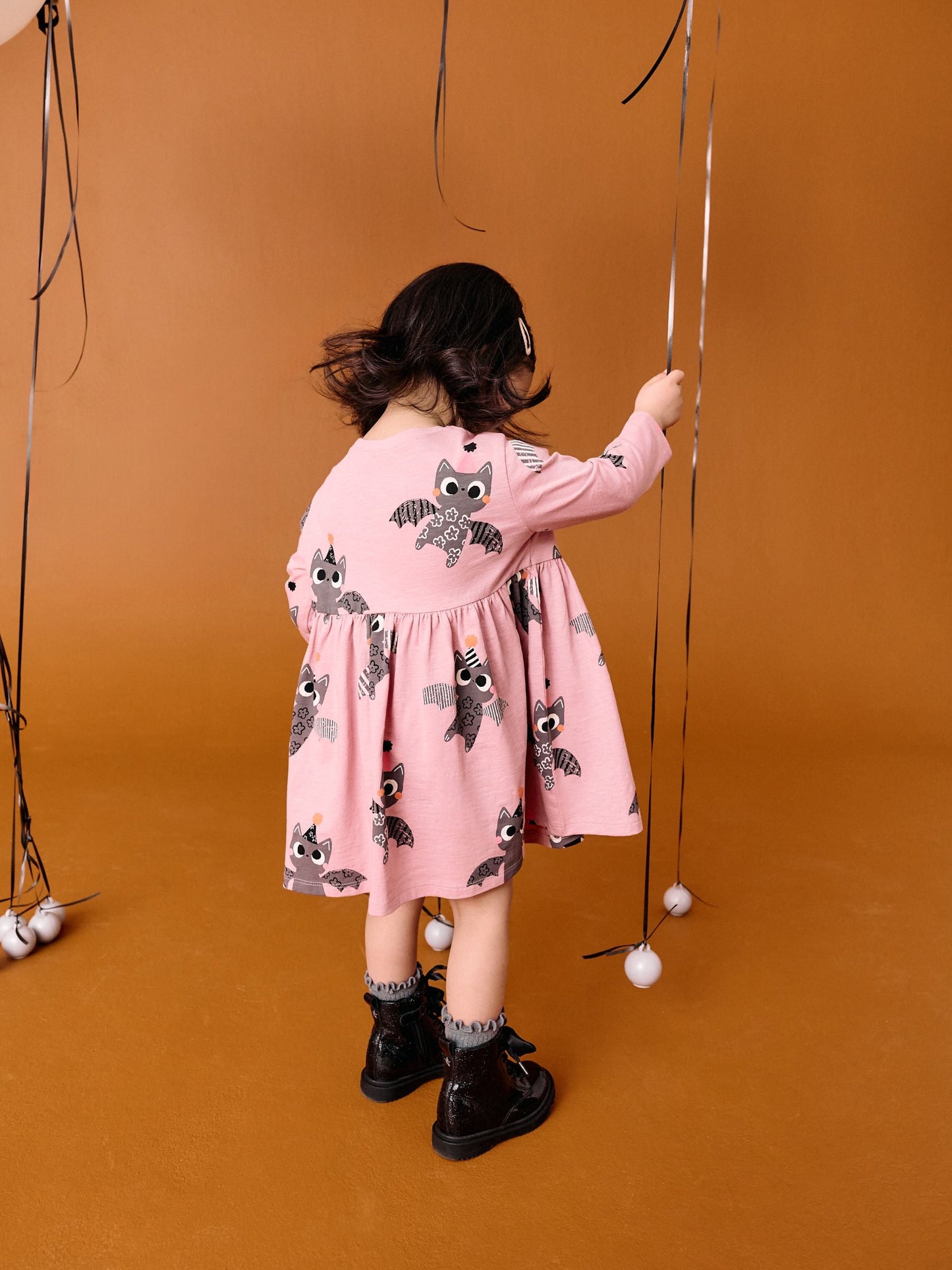 Pink Halloween Long Sleeve Embellished Dress (3mths-7yrs)