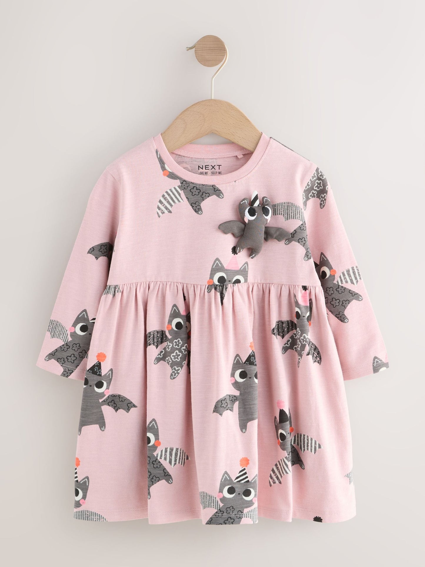 Pink Halloween Long Sleeve Embellished Dress (3mths-7yrs)