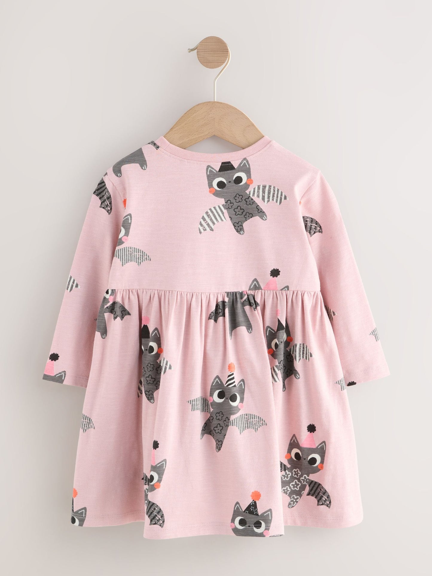 Pink Halloween Long Sleeve Embellished Dress (3mths-7yrs)