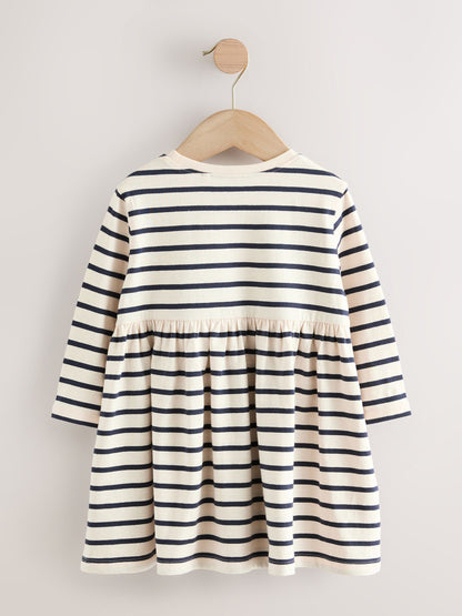 Rainbow Stripe Long Sleeve Embellished Dress (3mths-7yrs) image 5