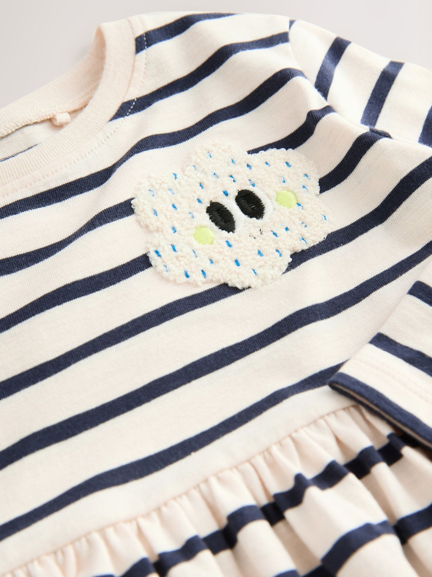 Rainbow Stripe Long Sleeve Embellished Dress (3mths-7yrs)