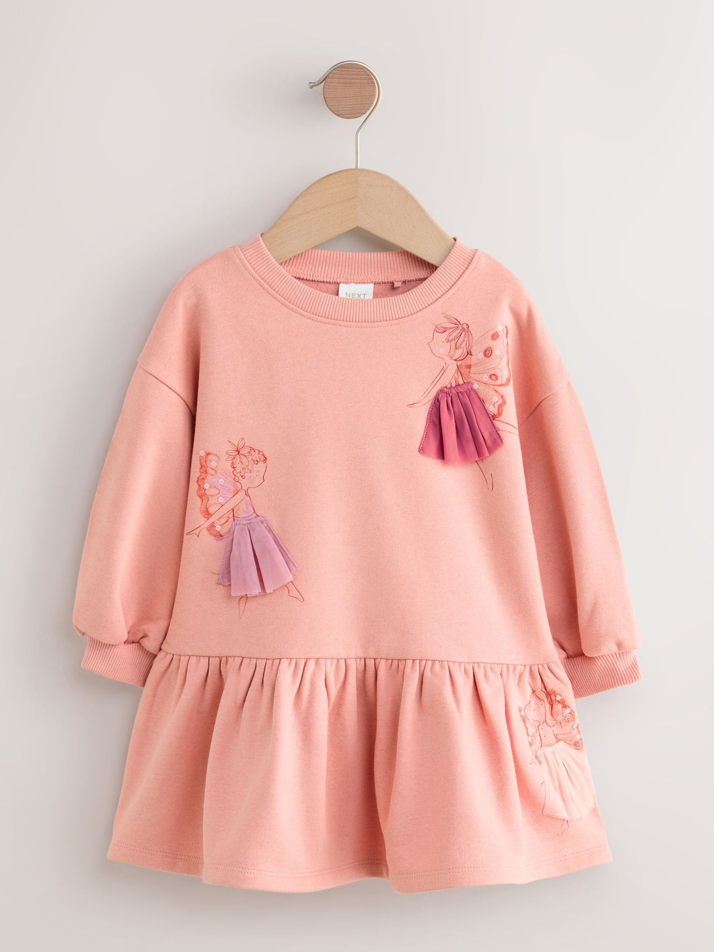 Pink Fairy Dropped Waist Sweat Dress (3mths-7yrs)