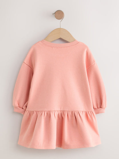 Pink Fairy Dropped Waist Sweat Dress (3mths-7yrs)