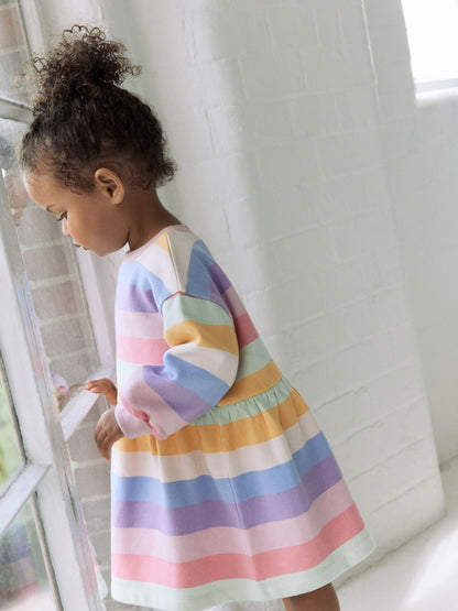 Rainbow Striped Sweat Dress (3mths-7yrs) image 3