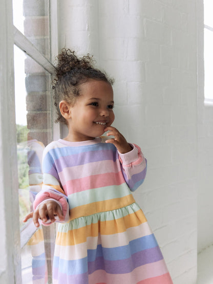 Rainbow Striped Sweat Dress (3mths-7yrs)
