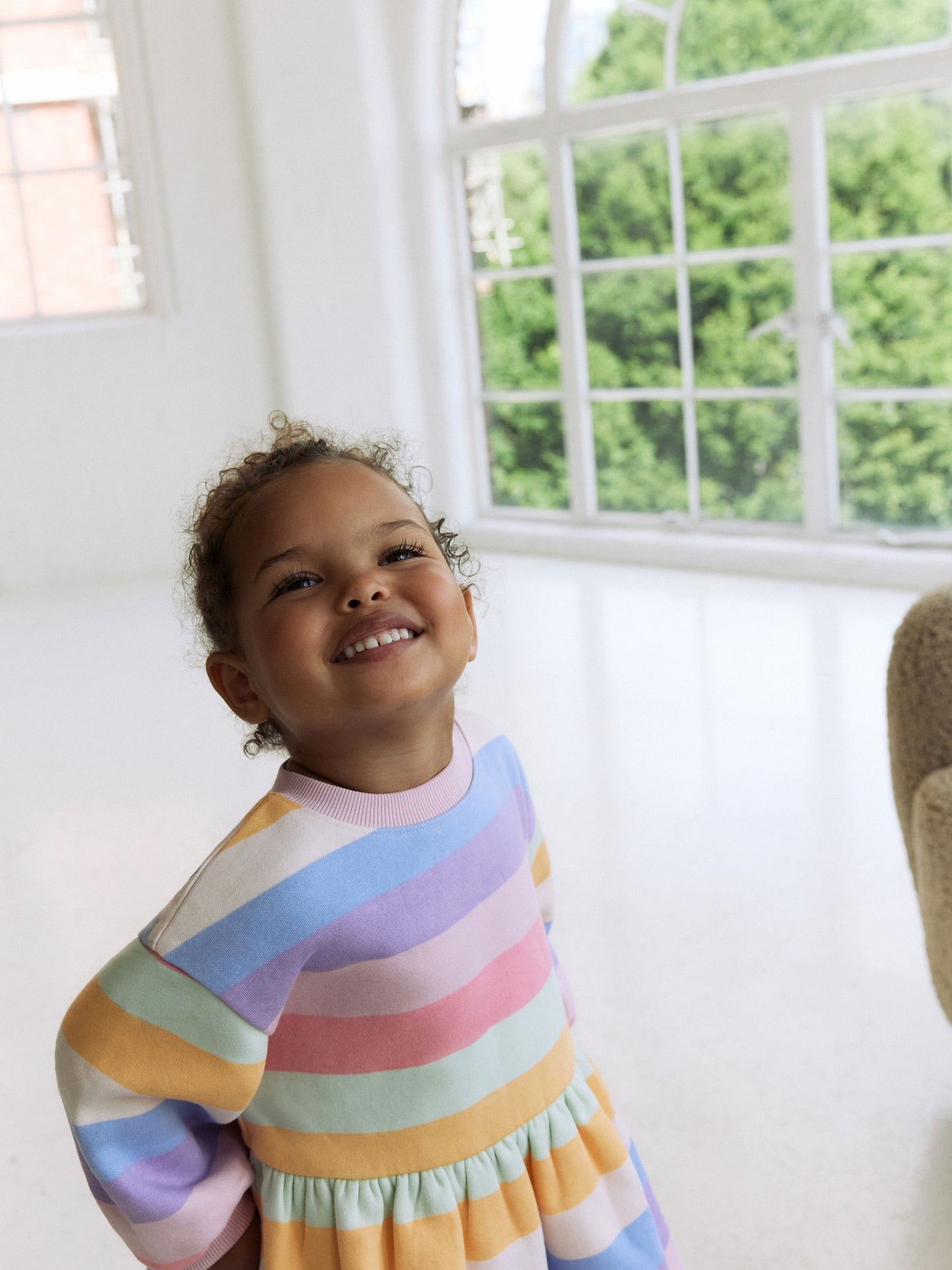 Rainbow Striped Sweat Dress (3mths-7yrs) image 6