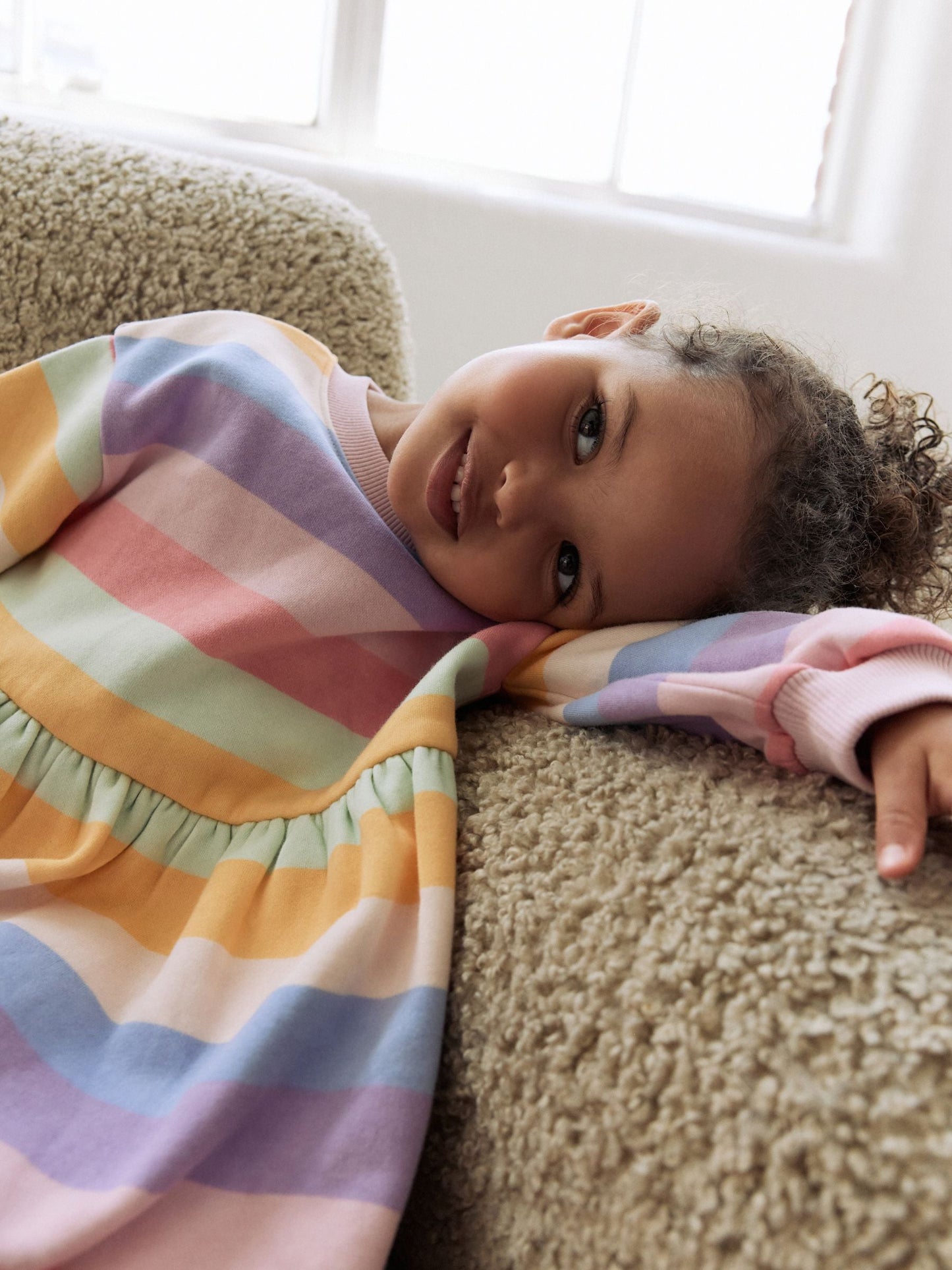 Rainbow Striped Sweat Dress (3mths-7yrs)