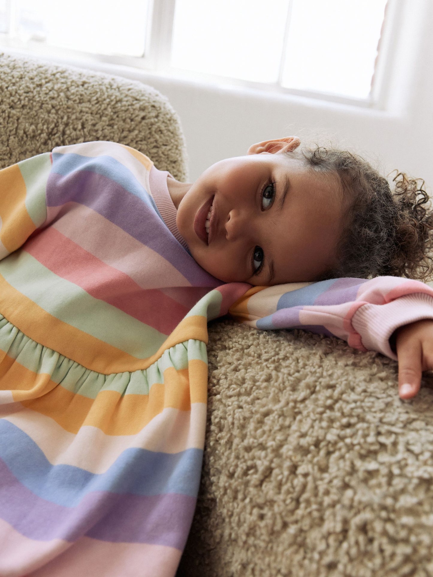 Rainbow Striped Sweat Dress (3mths-7yrs) image 7