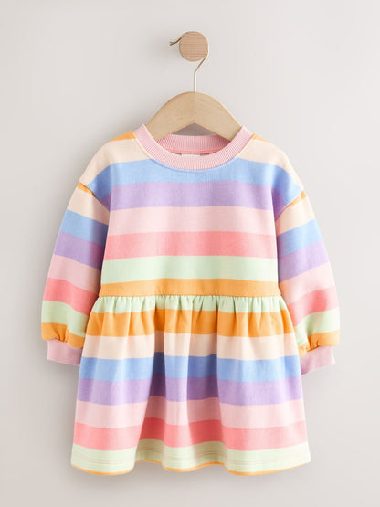 Rainbow Striped Sweat Dress (3mths-7yrs)