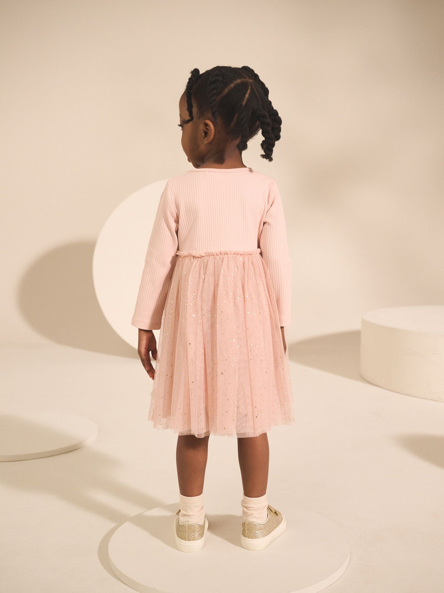 Pink Fairy Long Sleeve Mesh Party Dress (3mths-7yrs) image 2
