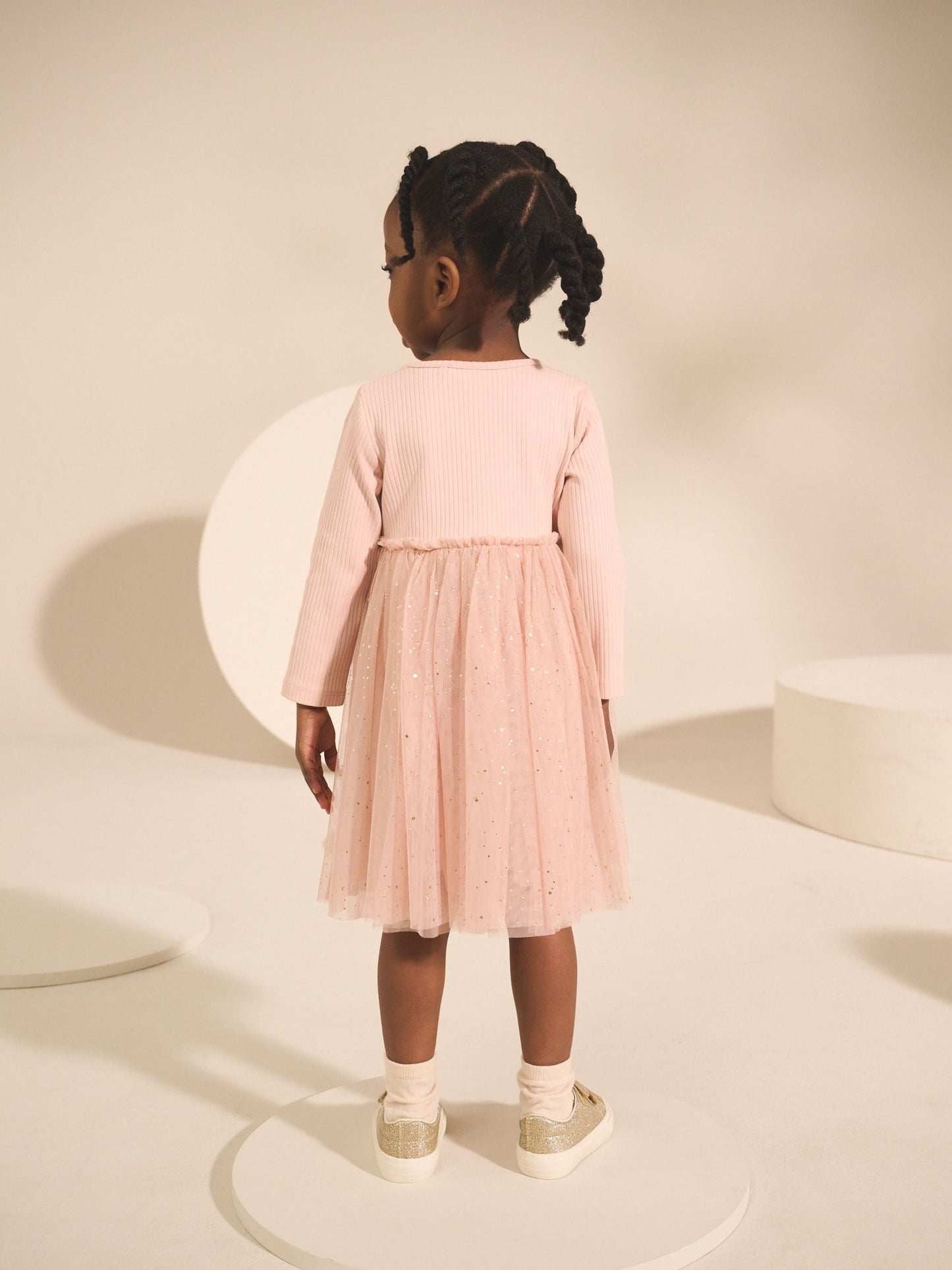 Pink Fairy Long Sleeve Mesh Party Dress (3mths-7yrs)